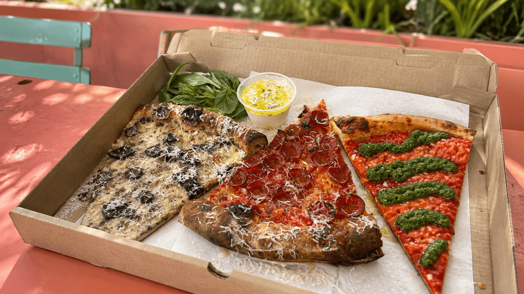 A New York-style pepperoni slice at Miami Slice