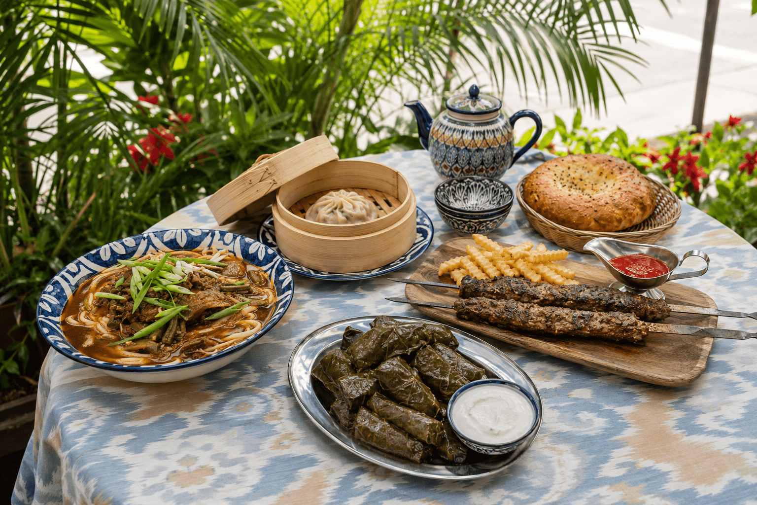 Hand-pulled Uyghur lagman noodles at Grandma's Secret in Dania Beach
